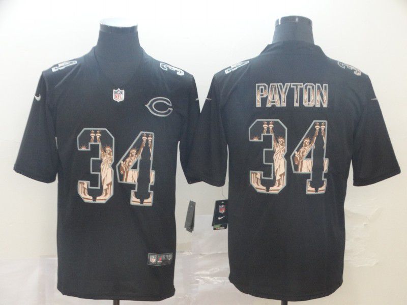 Men Chicago Bears #34 Payton Black Goddess fashion Edition Nike NFL Jerseys->chicago bears->NFL Jersey